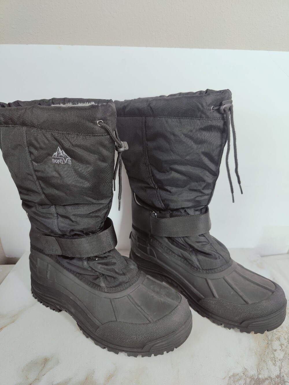 Nortiv 8 Quebec-M Men's Waterproof Insulated Winter Snow Boots, Black, Sz 14